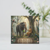 Programme Bouddha serein et éléphant dans l'art de la forêt (Debout devant)