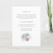 Programme Bouquet de succulentes pastel aquarelle Mariage (Dos)