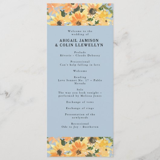 Programme Bouquet de tournesol rustique aquarelle (Devant)