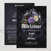 Programme Bouquet et Mariage de corbeau gothique foncé viole (Devant / Derrière)