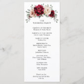 Programme Bourgogne Champagne Ivory Mauve Rose Floral Mariag (Dos)