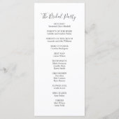 Programme Bourgogne et bleu Floral Wedding Program (Dos)