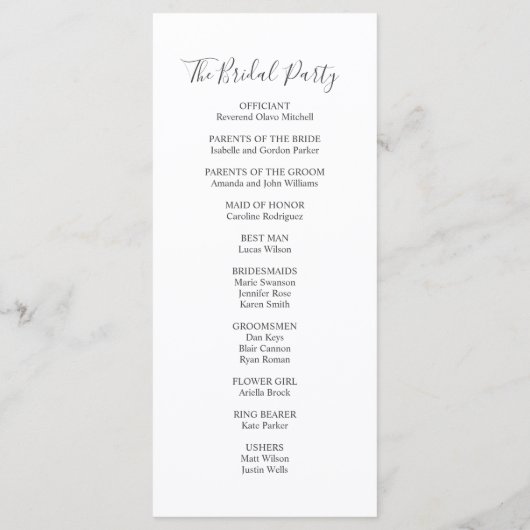 Programme Bourgogne et bleu Floral Wedding Program (Dos)