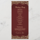 Programme Bourgogne Et Gold Mariage damassé (Dos)