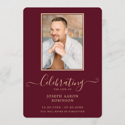 Programme Bourgogne Gold Photo Funérailles Ordre de service (Devant)