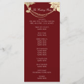 Programme Bourgogne Red Gold Floral Event Wedding Program1 (Dos)