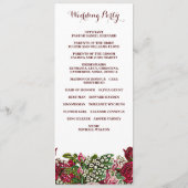 Programme Bourgogne Rustique Rose Pays Floral Thème Mariage (Dos)