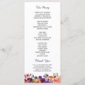 Programme Bourgogne violet orange Jardin Mariage Floral (Dos)