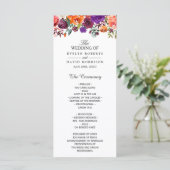 Programme Bourgogne violet orange Jardin Mariage Floral (Debout devant)