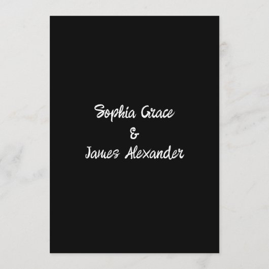 Programme Bow noir et blanc | Mariage élégant | Monochrome (Dos)