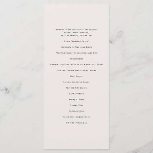 Programme Bradford Mariage moderne (Dos)