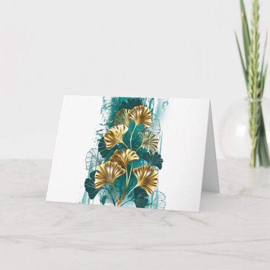 Programme Branche avec feuilles dorées Ginko Biloba (Devant)