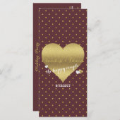Programme BRIDE & CO Burgundy Gold Polka Dot Wedding Party (Devant / Derrière)