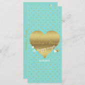 Programme BRIDE Co Gold Turquoise Blue Polka Dot Mariage cér (Devant / Derrière)