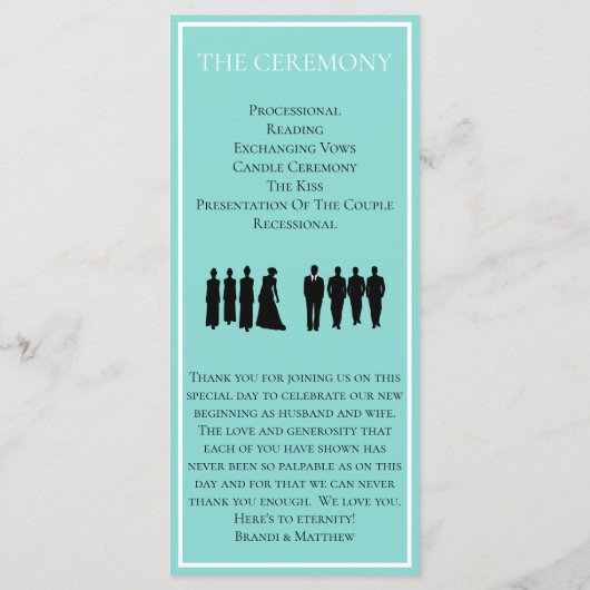 Programme Bride & Co Mariage Suite Élégante cérémonie de mar (Dos)