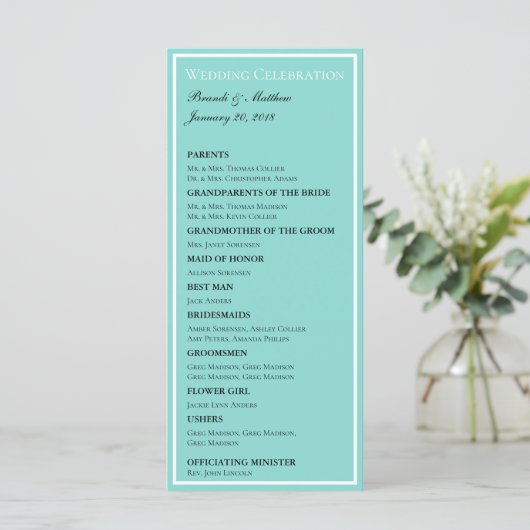 Programme Bride & Co Mariage Suite Élégante cérémonie de mar (Debout devant)