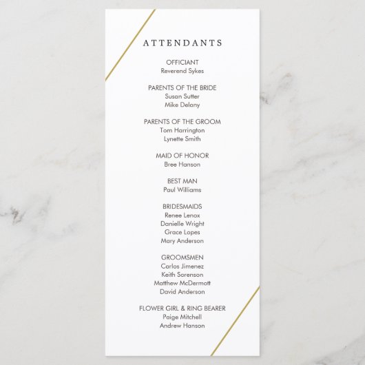 Programme Bridget Mariage moderne géométrique (Dos)