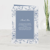 Programme Brochure de mariage florale Dusty Blue élégant (Dos)