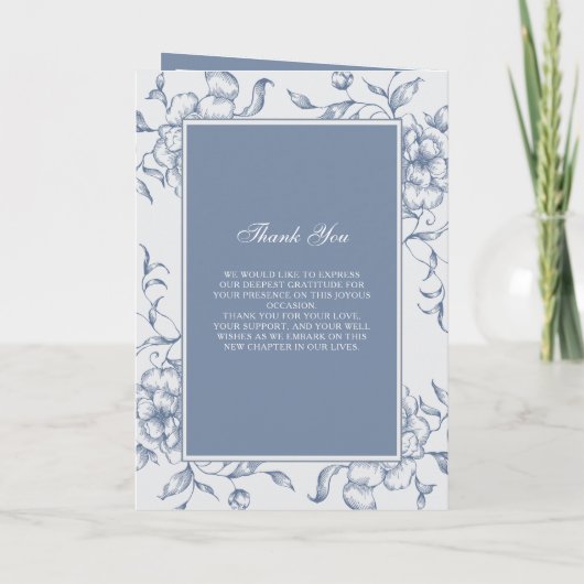 Programme Brochure de mariage florale Dusty Blue élégant (Dos)