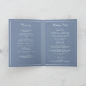 Programme Brochure de mariage florale Dusty Blue élégant (Intérieur)
