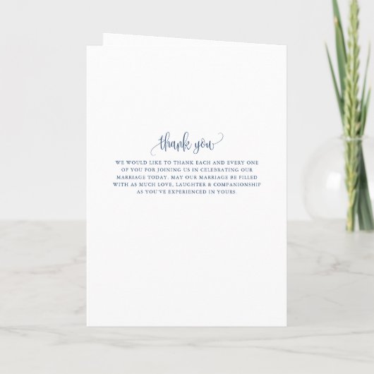 Programme Brochure Mariage de script de calligraphie bleue (Dos)