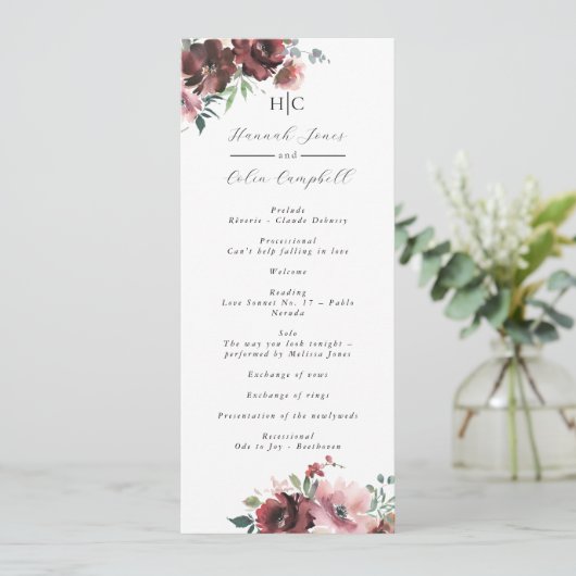 Programme Brousse classique Bourgogne Rose & Peony (Debout devant)