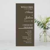 Programme Brown Modern Minimalist Bridal Program QR Code (Debout devant)