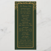 Programme Bulles Champagne d'or - Vert & Or - Mariage (Dos)