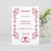 Programme Burgundy Bells Scrollwork Design Mariage (Debout devant)
