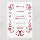 Programme Burgundy Bells Scrollwork Design Mariage (Devant)