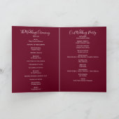 Programme Burgundy Elegant Mariage de script de signature (Intérieur)