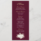 Programme Burgundy Gold White Script élégant floral (Devant)