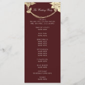 Programme Burgundy Maroon Gold Floral Event Wedding Programm (Dos)