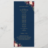 Programme Burgundy Rouge Floral Navy Bleu Script Photo Maria (Dos)