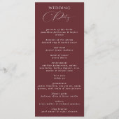 Programme Burgundy Rustic Mariage extérieur (Dos)