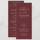 Programme Burgundy Rustic Mariage extérieur (Devant / Derrière)