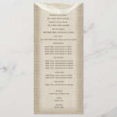 Programme Burlap Bow and Lace Wedding Program (Dos)