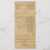 Programme Burlap et Birch Posh Wedding Program (Dos)