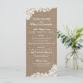 Programme Burlap Rustique et collection Vintage de dentelle  (Debout devant)
