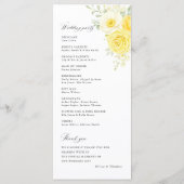 Programme Butter Yellow Ivory Floral Wedding Ceremony (Dos)