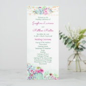 Programme Cactus Succulents Chaîne Lumières Mariage Programm (Debout devant)