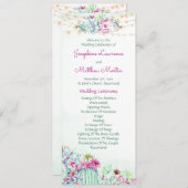 Programme Cactus Succulents Chaîne Lumières Mariage Programm (Devant / Derrière)