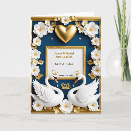 Programme Cadre de mariage cygne pour décoration de mariage (Devant)
