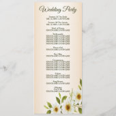 Programme Cadre Doré Rustique Fleurs Blanches Mariage Péché (Dos)