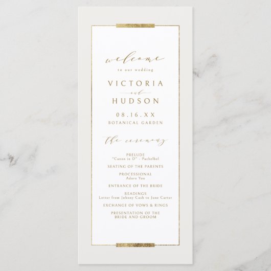 Programme Cadre Elégance Simple Moderne Classique Mariage (Devant)