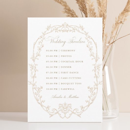 Programme Cadre Floral Orné de Sable Mariage Calendrier