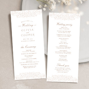Programme Cadre Orné Vintage en Ivoire Mariage Classique
