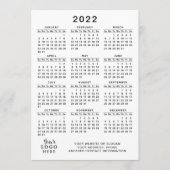 Programme Calendrier 2022 Pleine année Blanc Noir Simple Min (Devant)