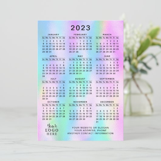 Programme Calendrier 2023 Année Pleine Faux Holographic Ombr (Debout devant)