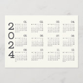 Programme Calendrier 2024 Année Pleine Noir Et Blanc Minimal (Devant)